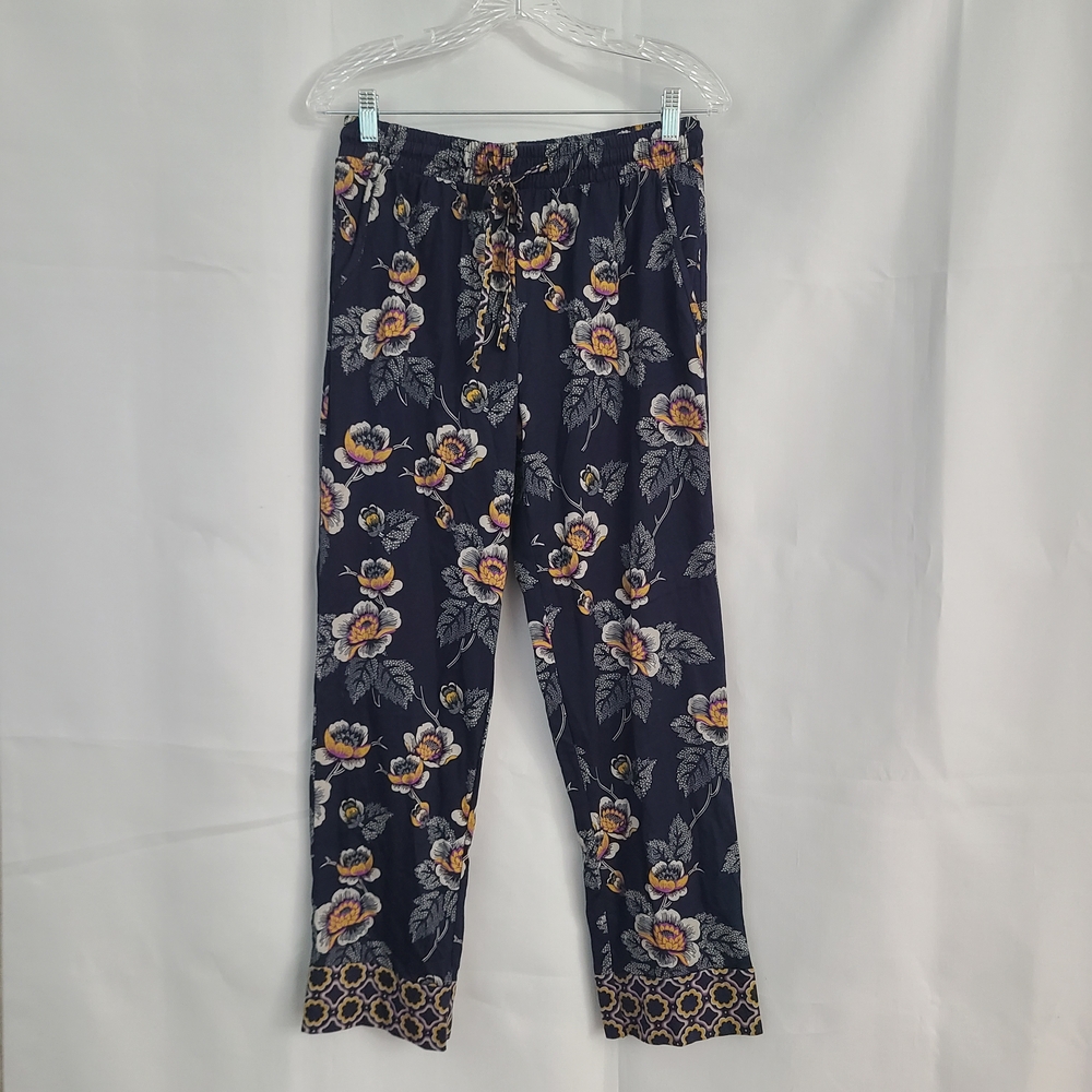 NWT Vera Bradley Sz S Floral Leaf Notch Collar Button Top Pull On Bottom PJ Set - Picture 7 of 13